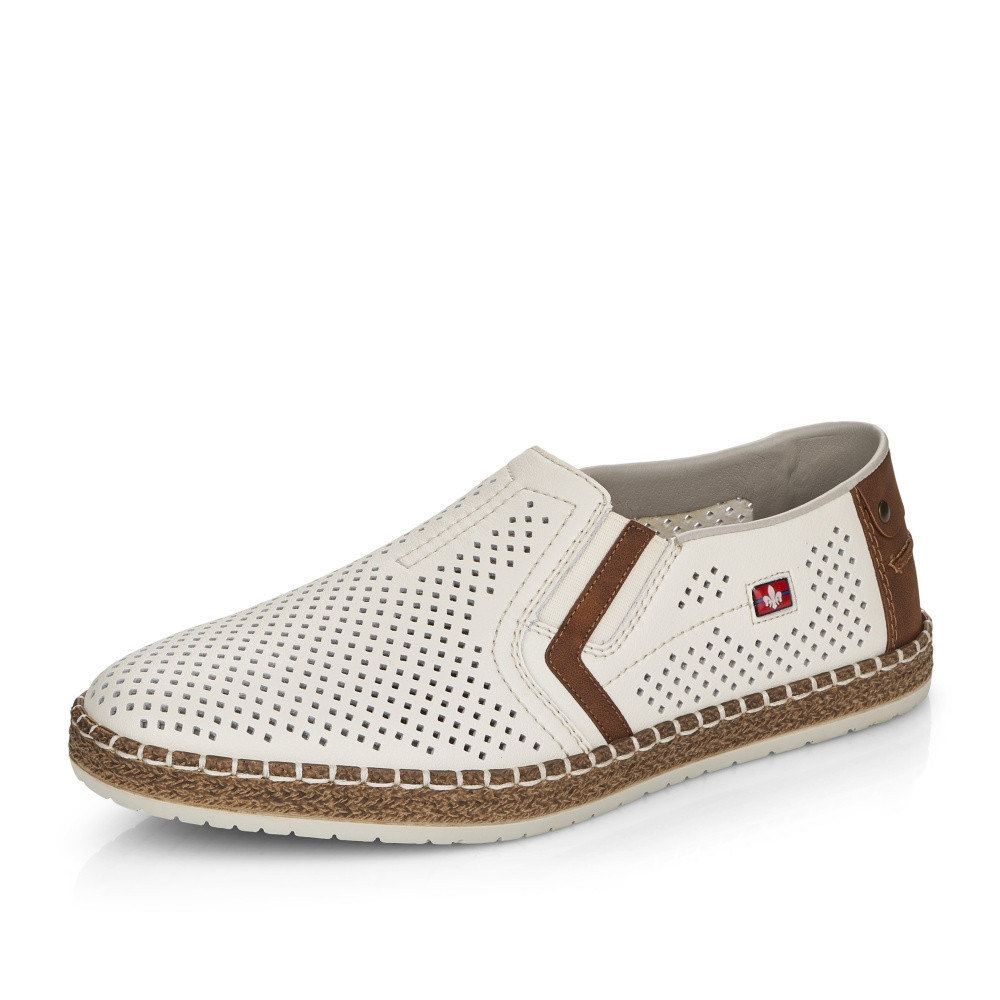 detail Pánske mokasíny RIEKER B5297-80 biela S6