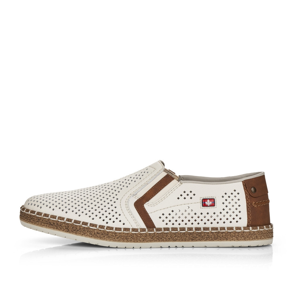 detail Pánske mokasíny RIEKER B5297-80 biela S6