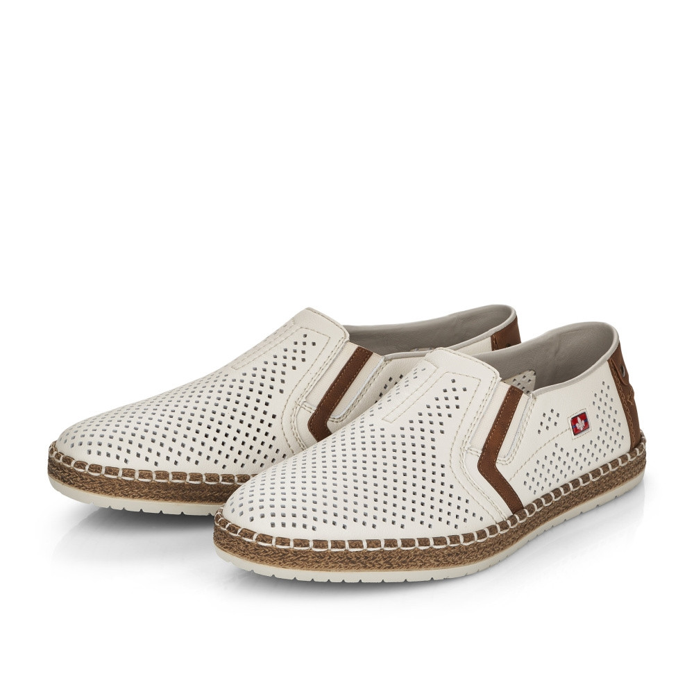 detail Pánske mokasíny RIEKER B5297-80 biela S6