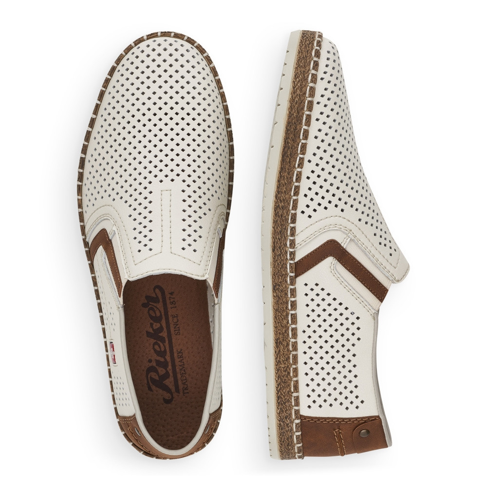 detail Pánske mokasíny RIEKER B5297-80 biela S6