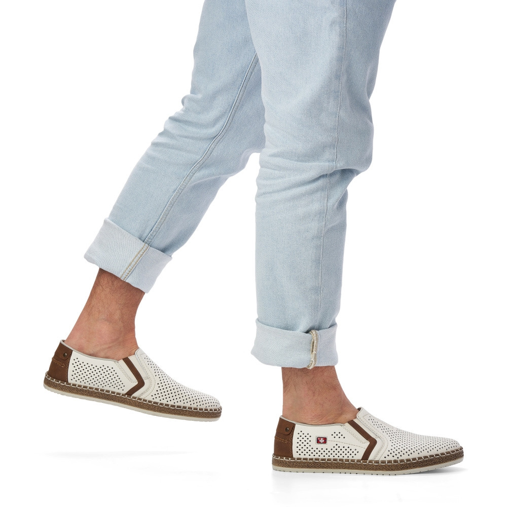 detail Pánske mokasíny RIEKER B5297-80 biela S6