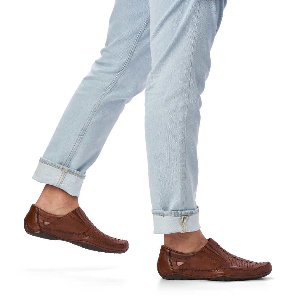 detail Pánské mokasíny RIEKER RIE-10102237-S2 hnědá