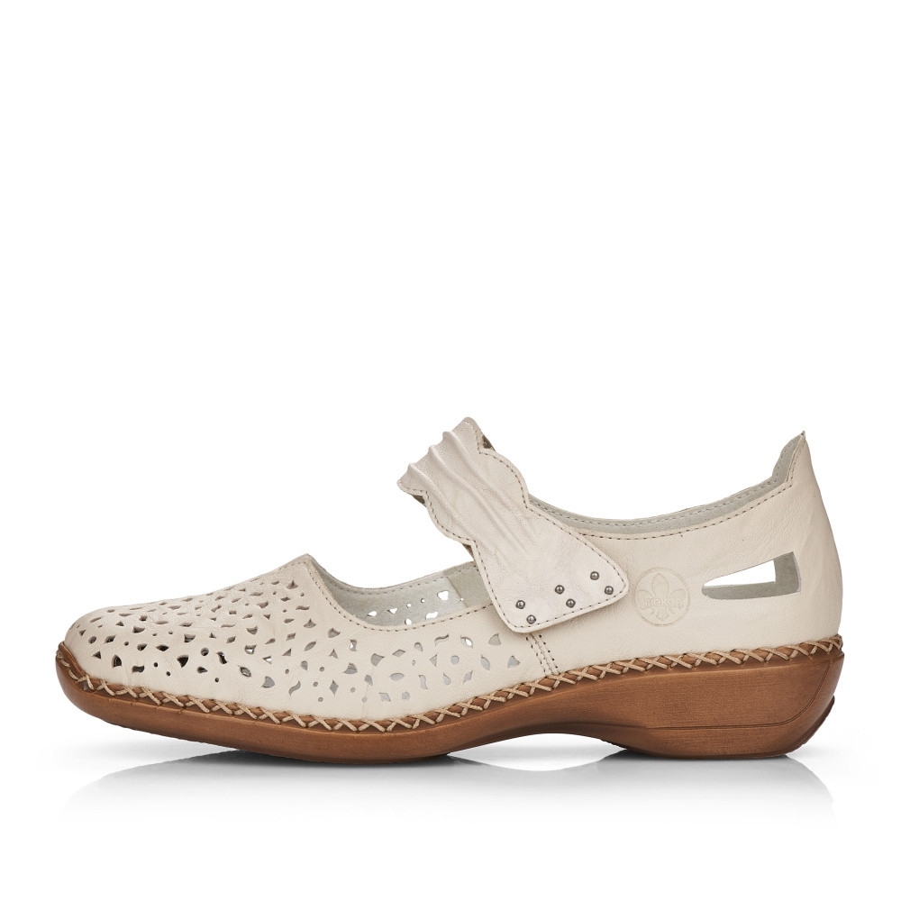 detail Dámské polobotky RIEKER 41399-60 béžová S5