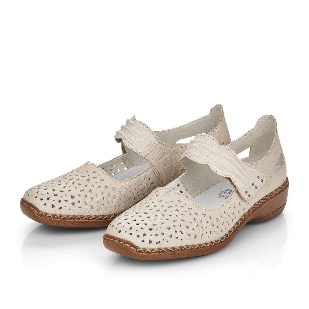 detail Dámské polobotky RIEKER 41399-60 béžová S5