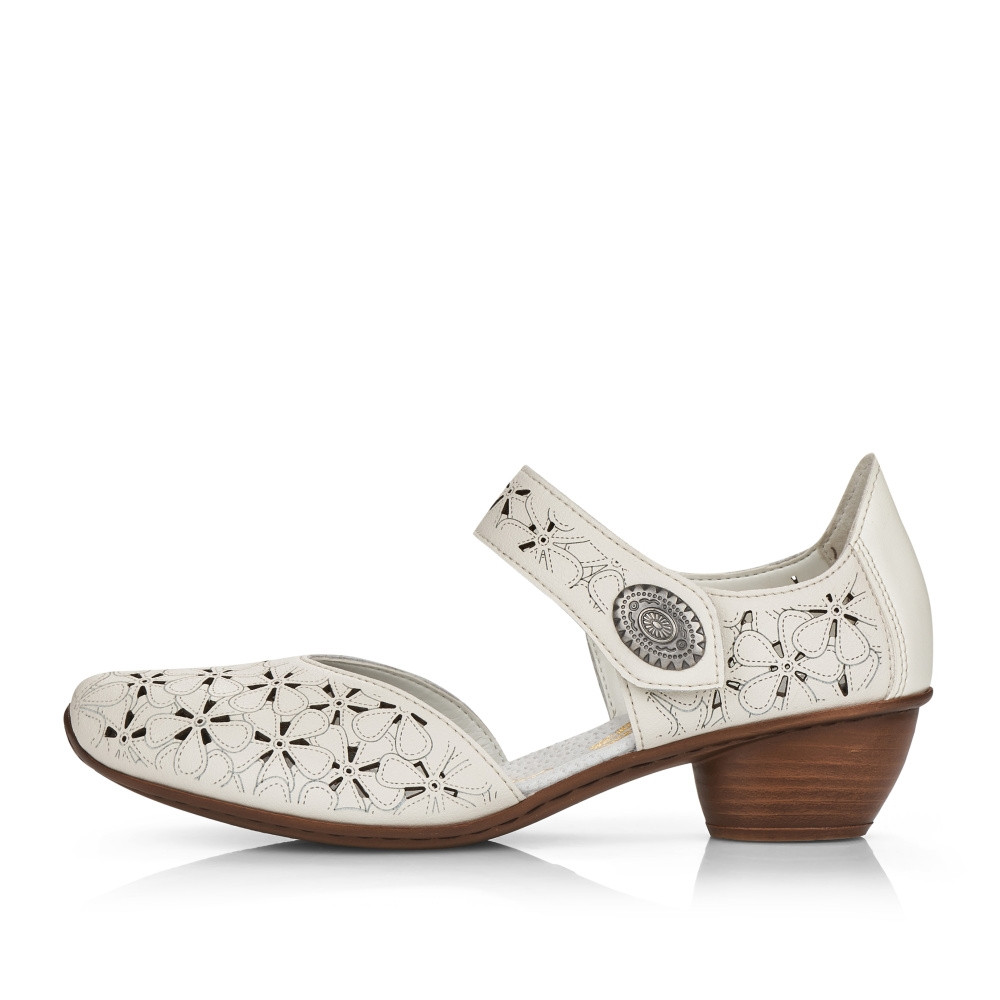 detail Dámské lodičky RIEKER 43786-80 bílá S5