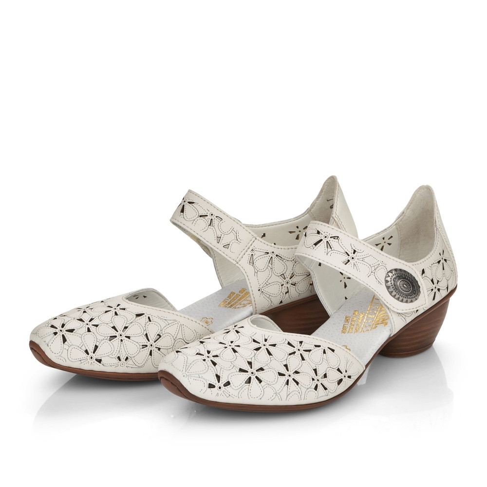 detail Dámské lodičky RIEKER 43786-80 bílá S5