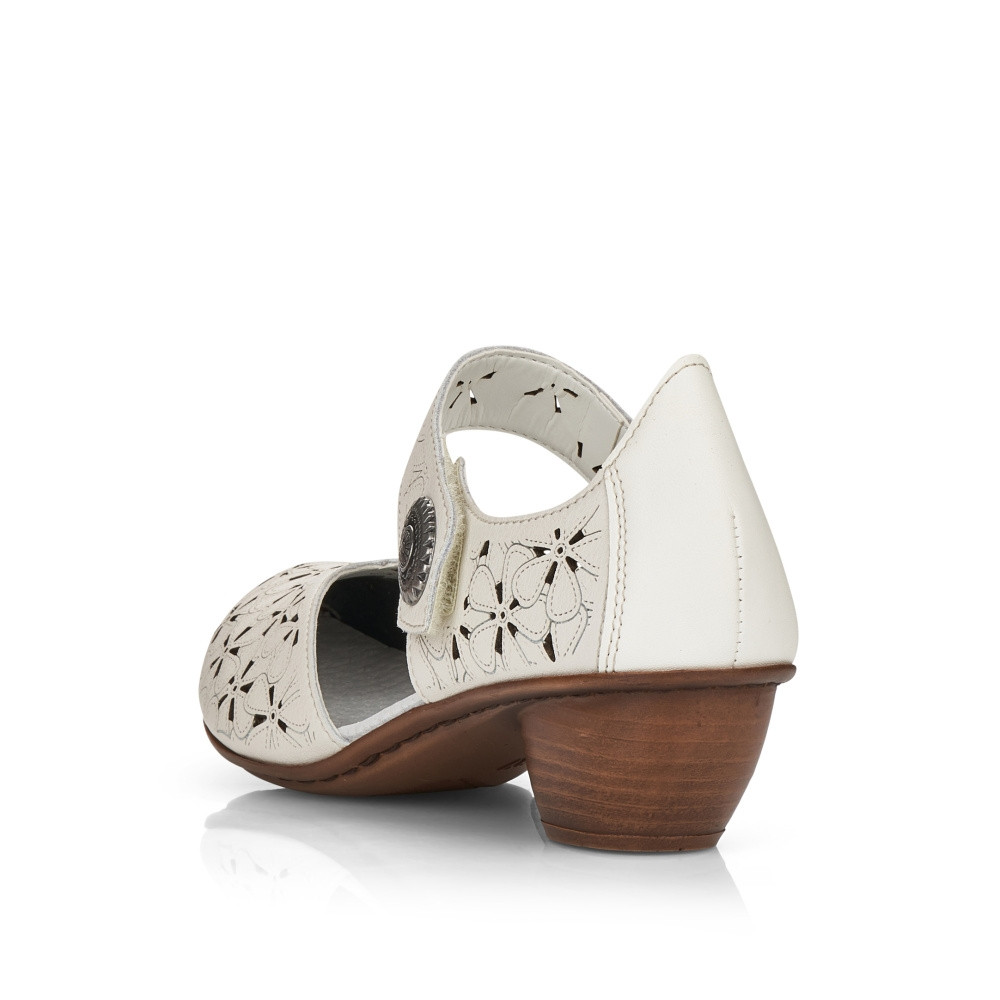 detail Dámské lodičky RIEKER 43786-80 bílá S5