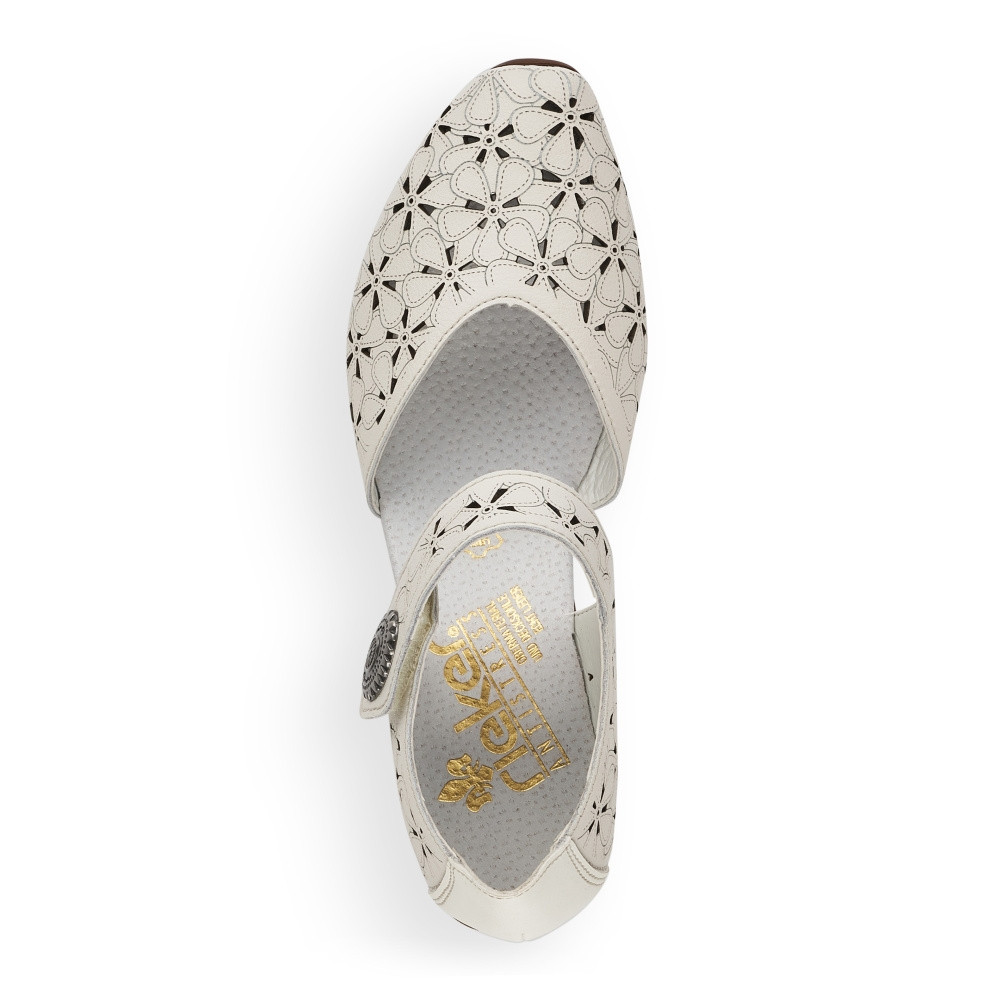 detail Dámské lodičky RIEKER 43786-80 bílá S5