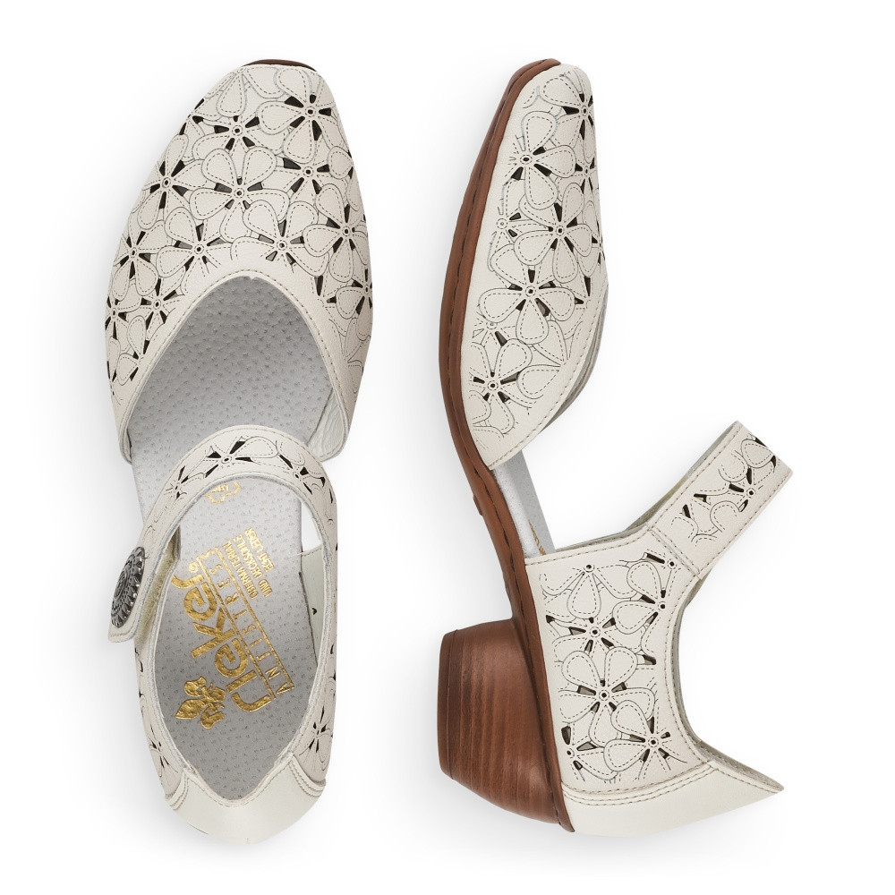 detail Dámské lodičky RIEKER 43786-80 bílá S5