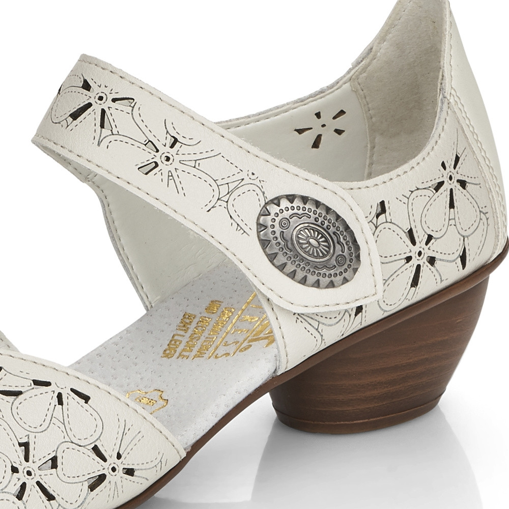 detail Dámské lodičky RIEKER 43786-80 bílá S5