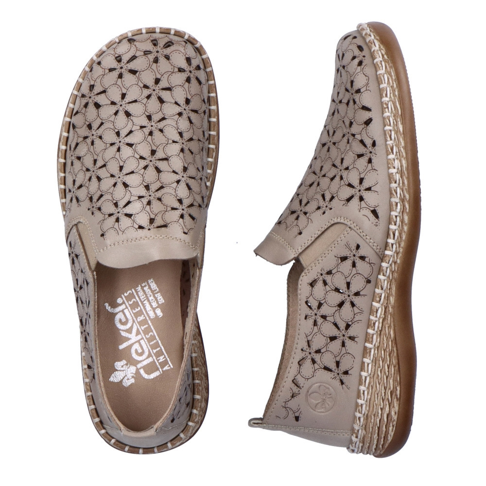 detail Dámské mokasíny RIEKER RIE-10103663-S3 béžová