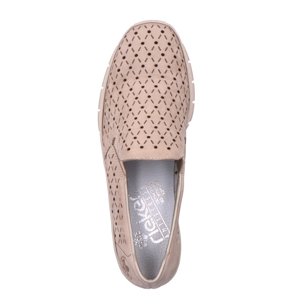 detail Dámské mokasíny RIEKER 53795-60 béžová S4