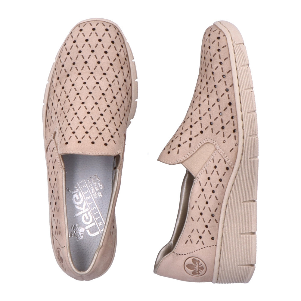 detail Dámské mokasíny RIEKER 53795-60 béžová S4