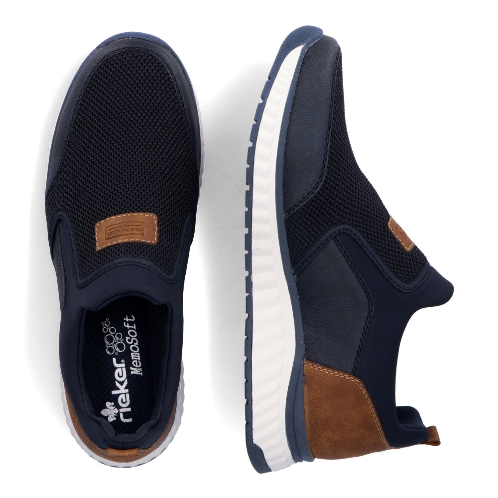 detail Pánské mokasíny RIEKER B0660-14 modrá S3