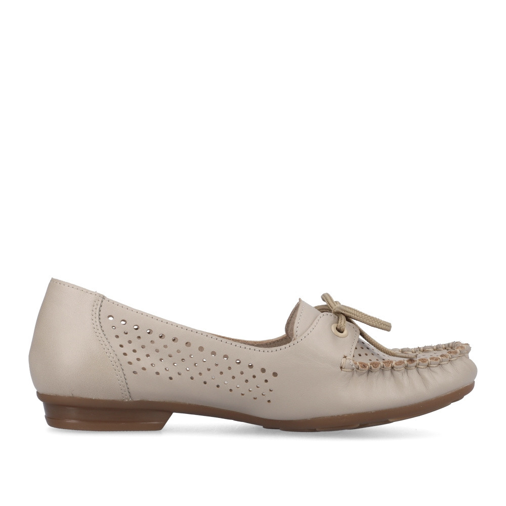 detail Dámské mokasíny RIEKER 40080-60 béžová S3