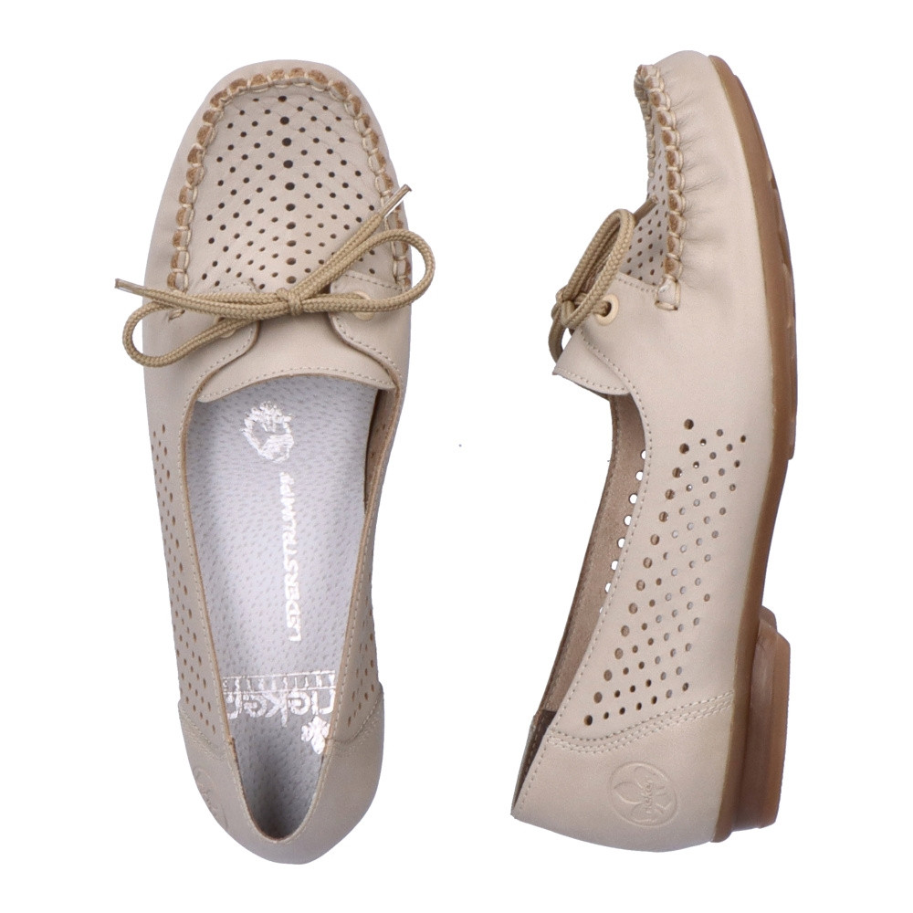 detail Dámské mokasíny RIEKER 40080-60 béžová S3
