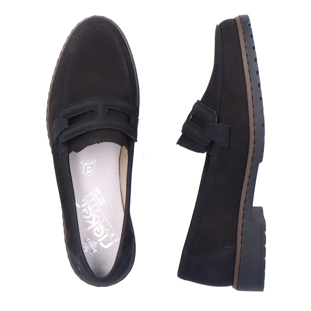 detail Dámské mokasíny RIEKER 51864-00 černá S3