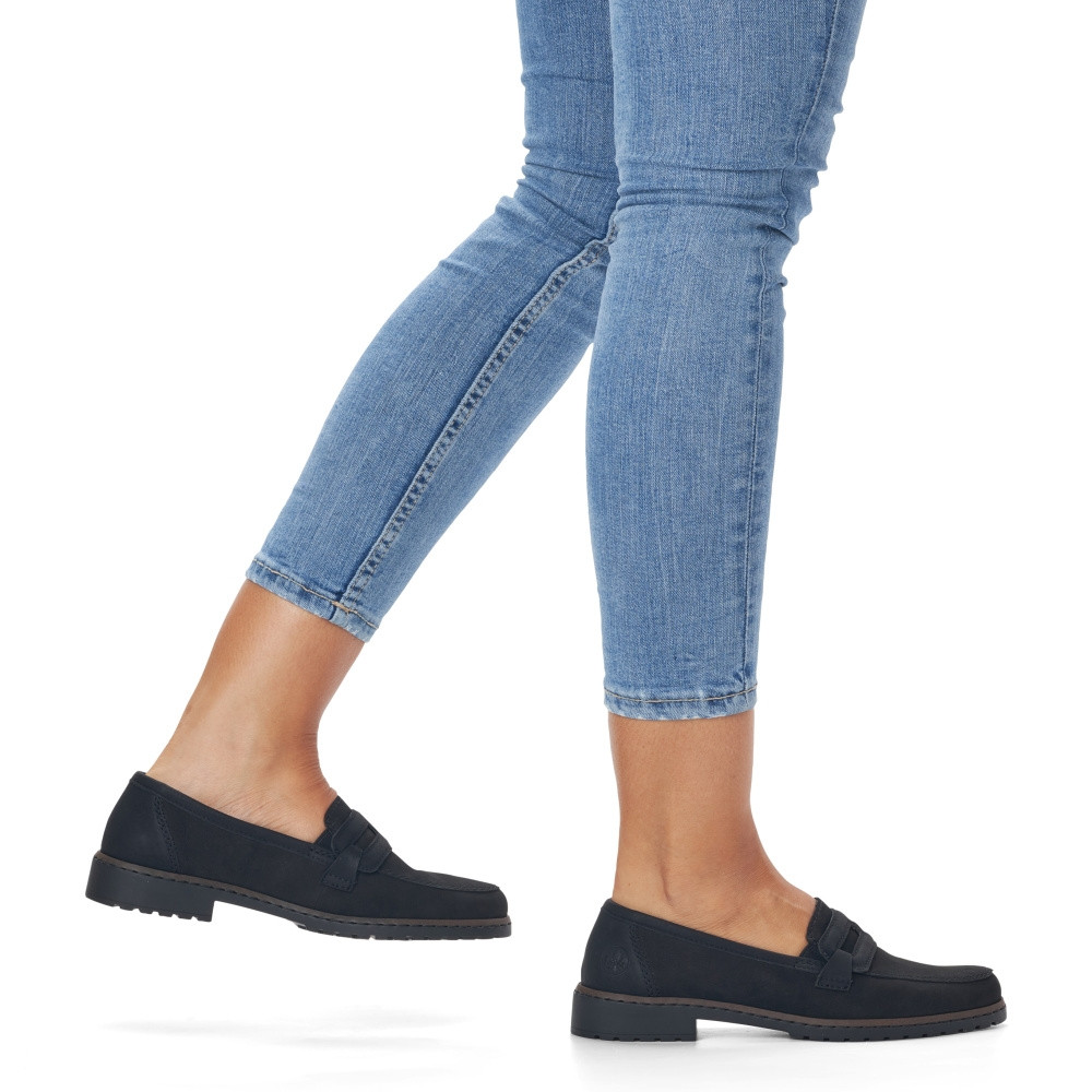 detail Dámské mokasíny RIEKER 51864-00 černá S3