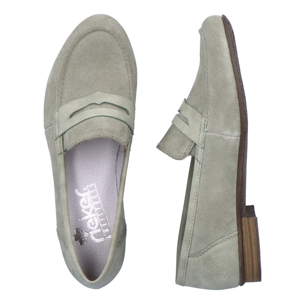 detail Dámske mokasíny RIEKER 51954-52 zelená S3