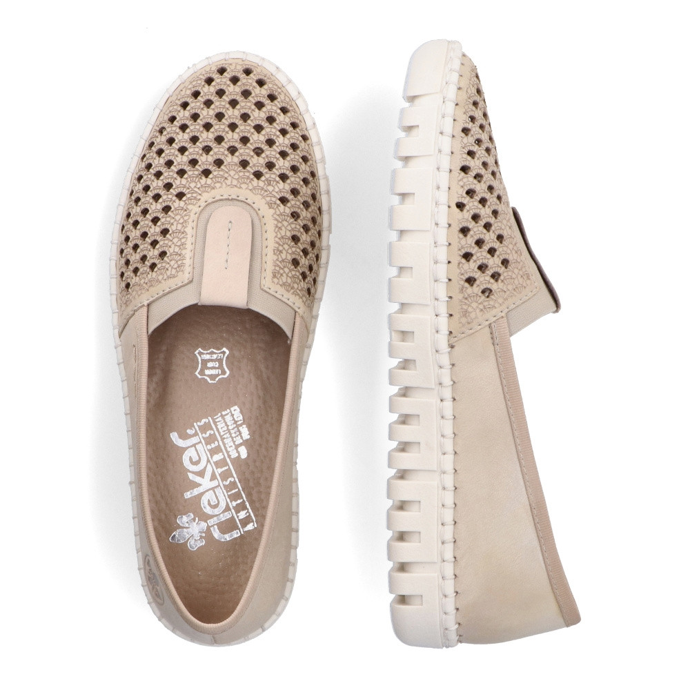 detail Dámské mokasíny RIEKER RIE-10104126-S3 béžová
