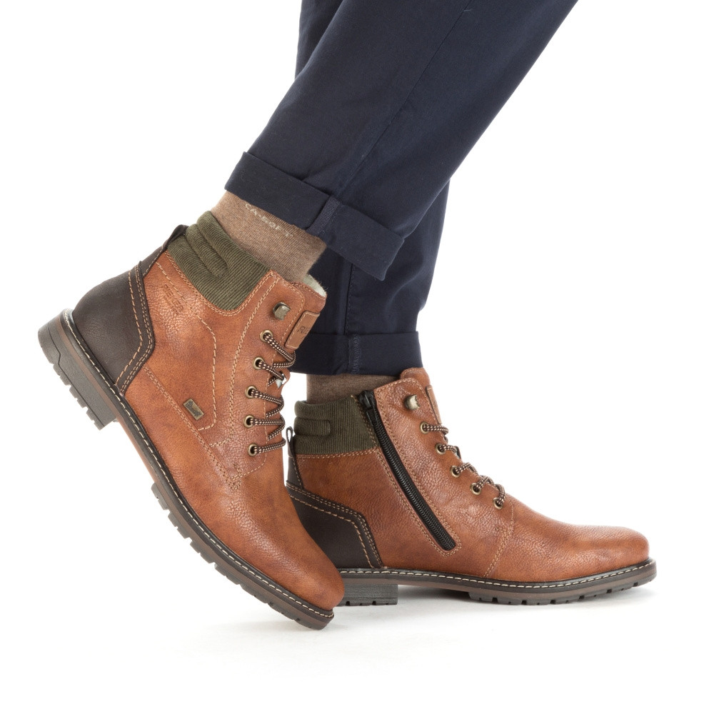 detail Pánska členková obuv RIEKER 13741-25 hnedá W3