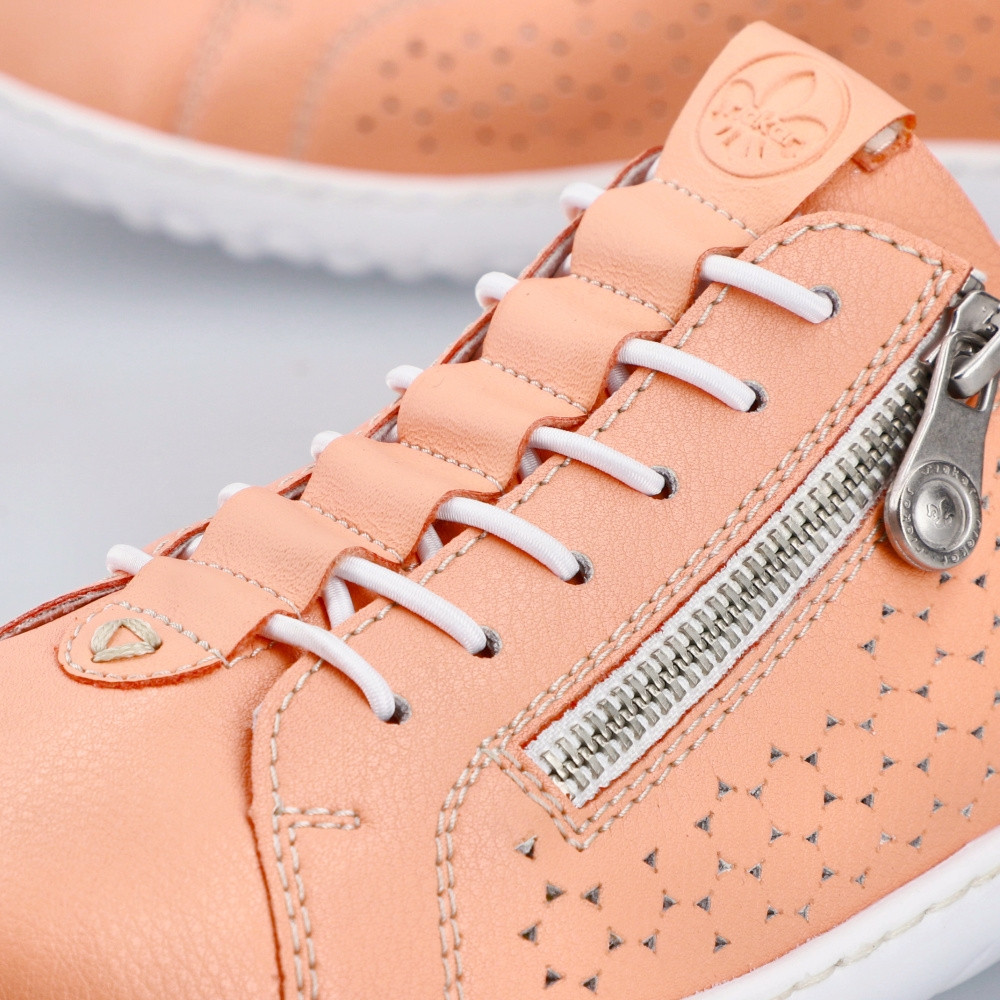 detail Dámské polobotky RIEKER 52826-38 oranžová S4