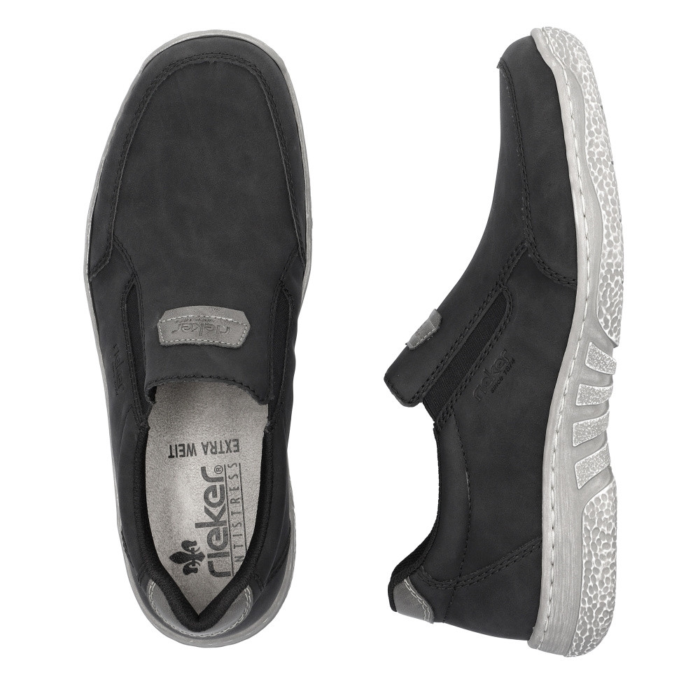 detail Pánské mokasíny RIEKER 03553-00 černá S4