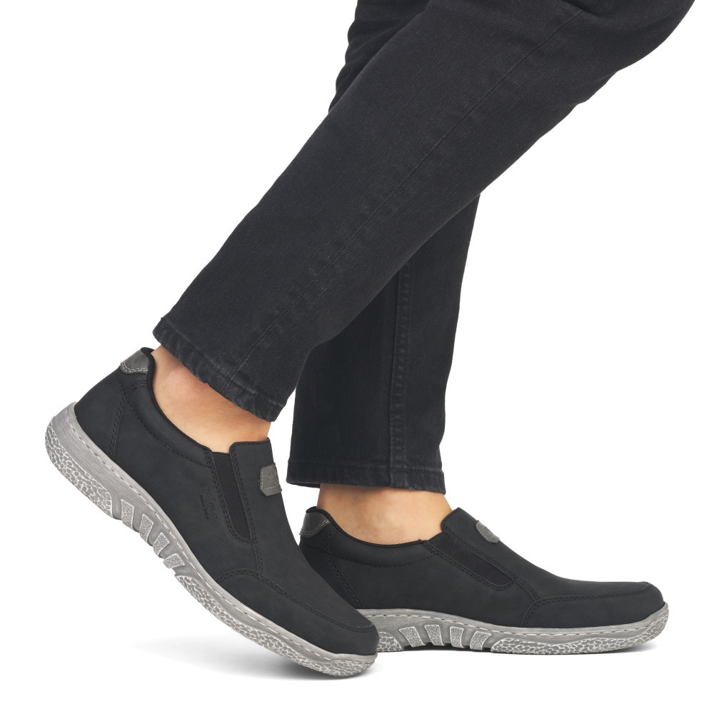 detail Pánské mokasíny RIEKER 03553-00 černá S4