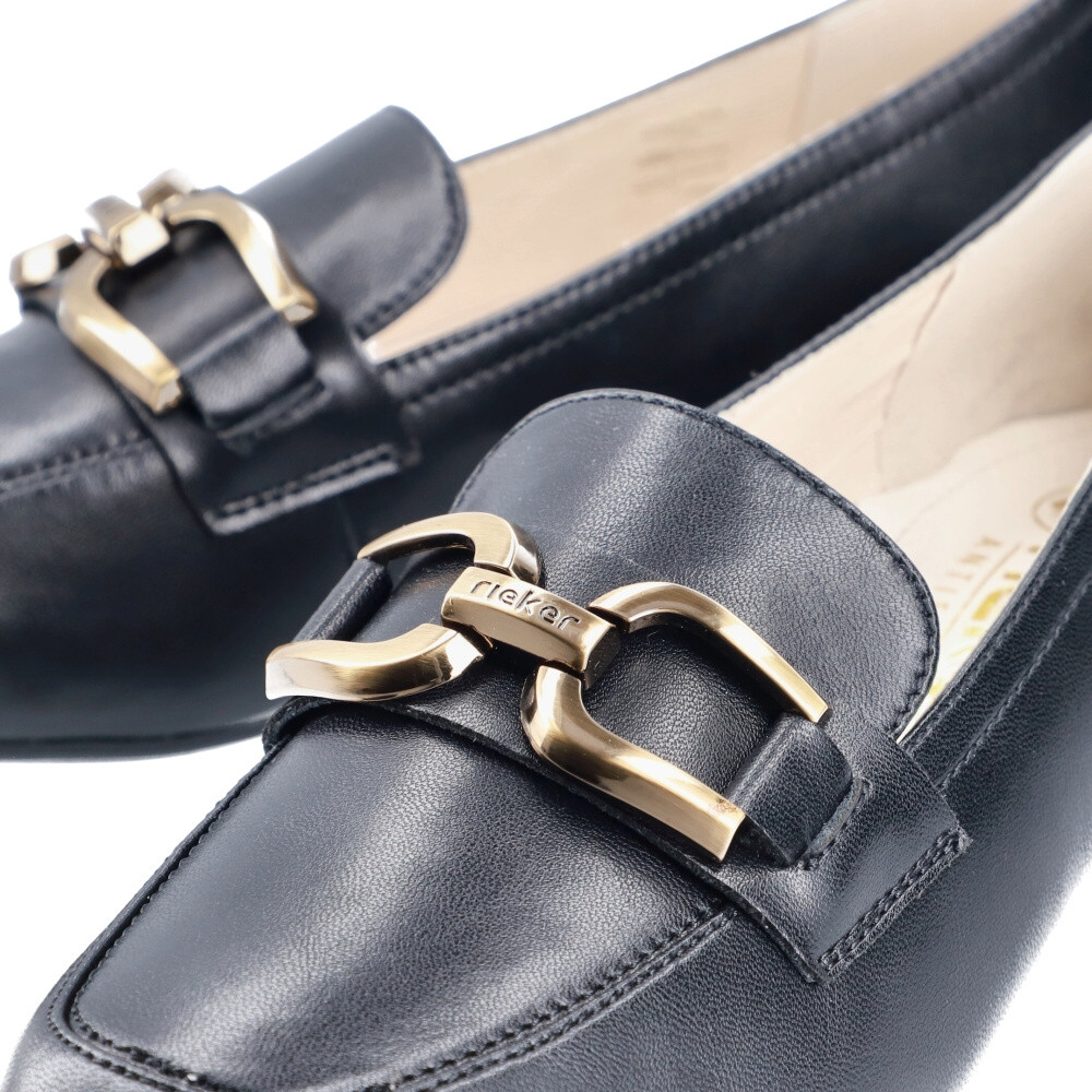 detail Dámske mokasíny RIEKER 45052-00 čierna S4