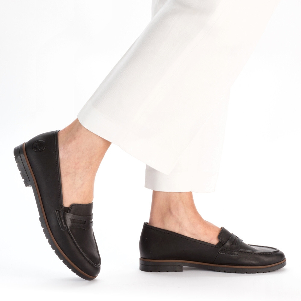 detail Dámské mokasíny RIEKER 45300-00 černá S5