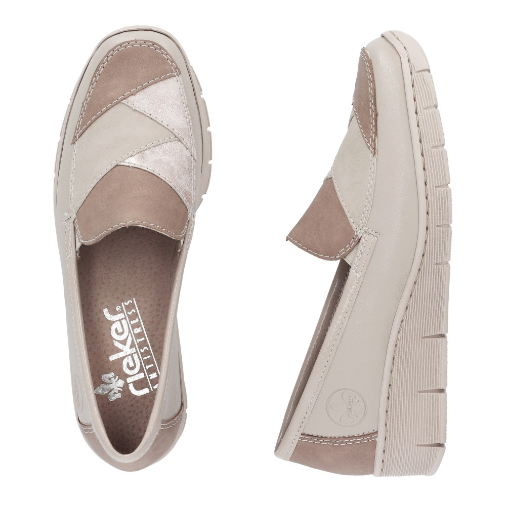 detail Dámské mokasíny RIEKER 53785-60 béžová S5