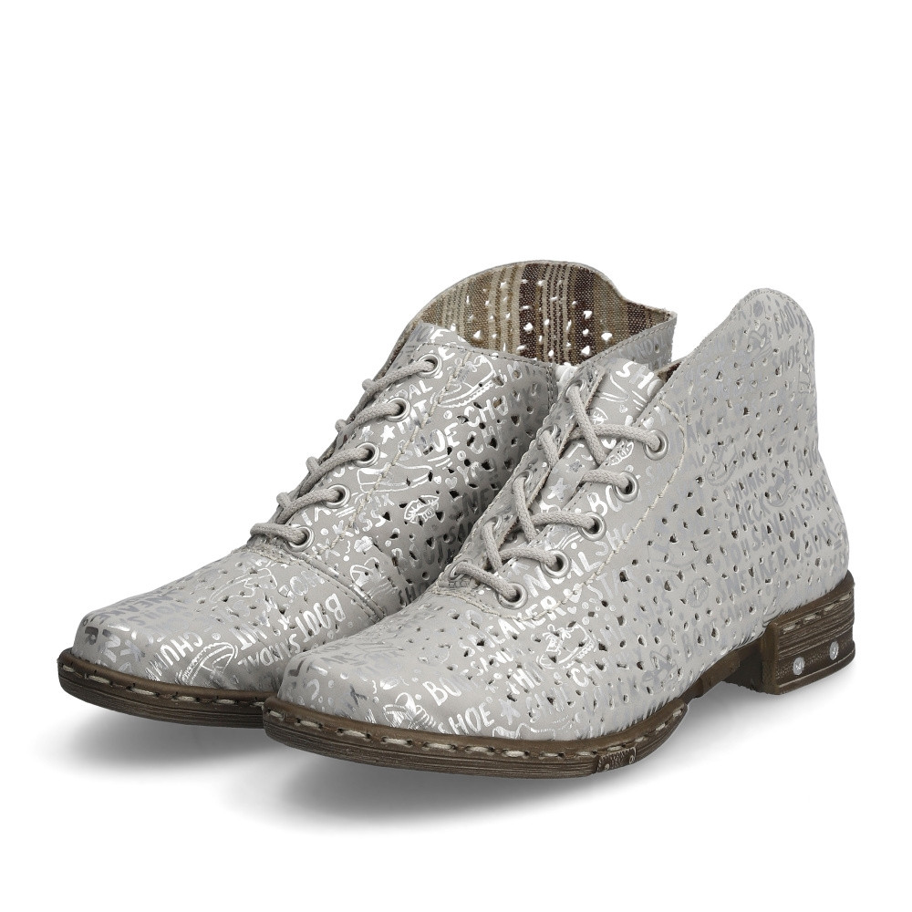 detail Dámské polobotky RIEKER M1835-92 stříbrná S4