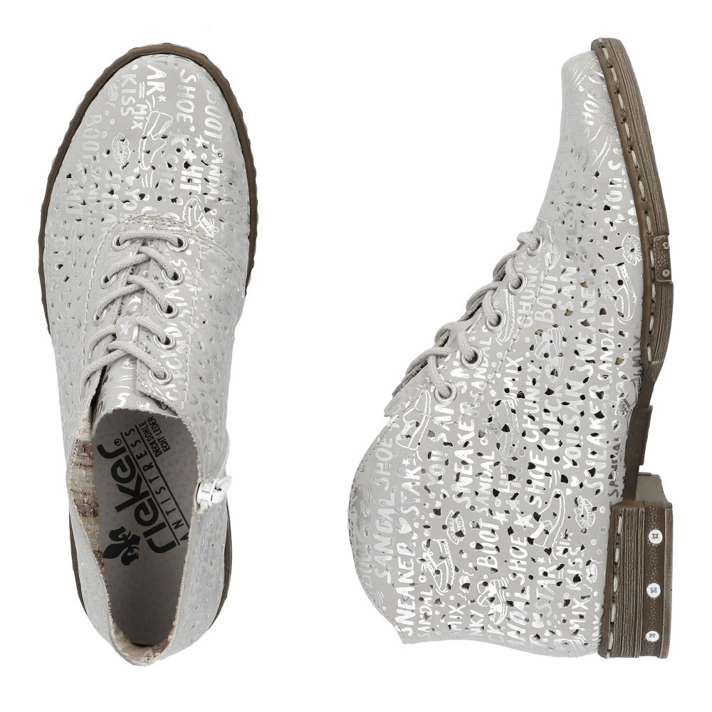 detail Dámské polobotky RIEKER M1835-92 stříbrná S4