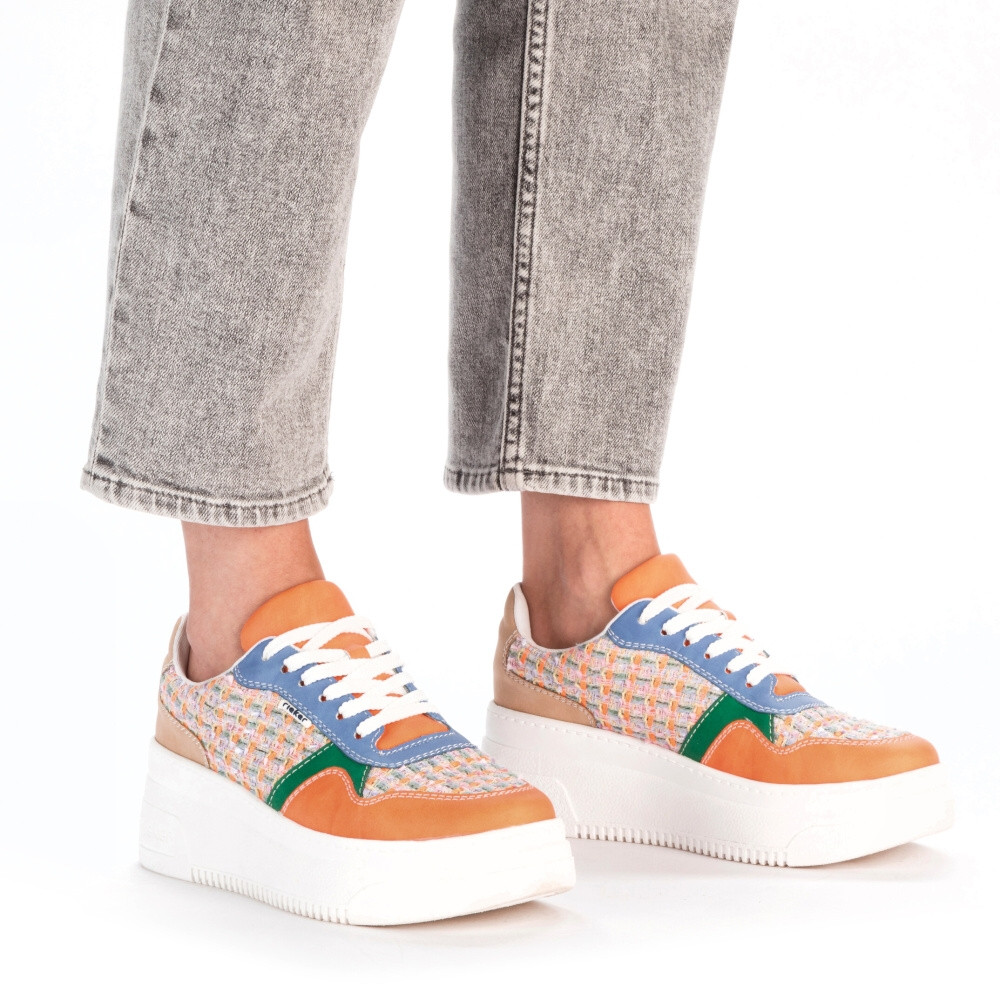 detail Dámské tenisky RIEKER M7812-91 oranžová S4