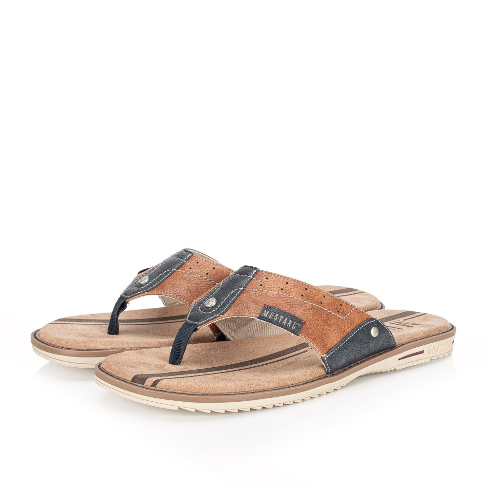 detail Pánské žabky MUSTANG 4152708-307 hnědá S4