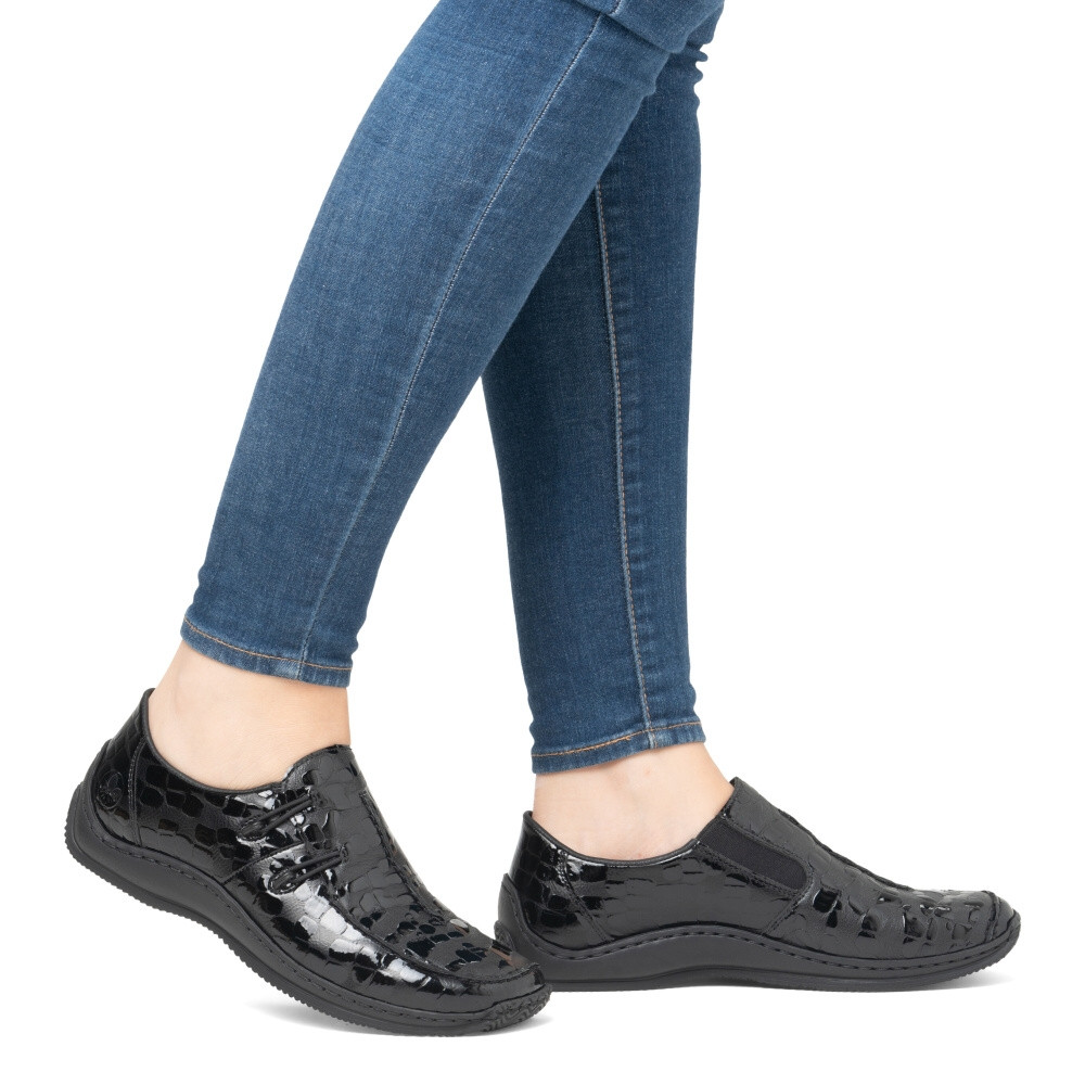 detail Dámske mokasíny RIEKER L1751-02 čierna W4