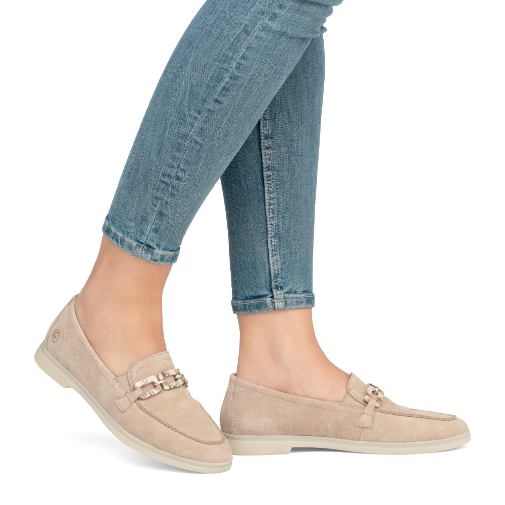 detail Dámské mokasíny REMONTE D2F00-62 béžová S5