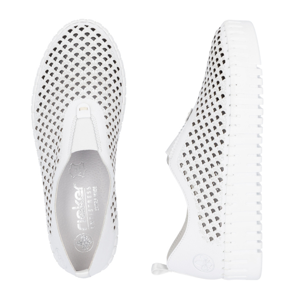 detail Dámské mokasíny RIEKER M8351-80 bílá S5