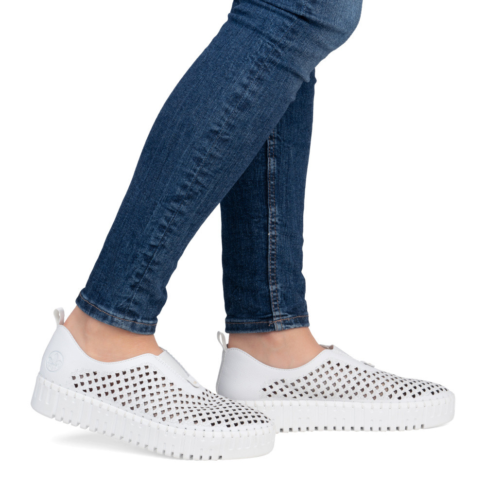 detail Dámské mokasíny RIEKER M8351-80 bílá S5