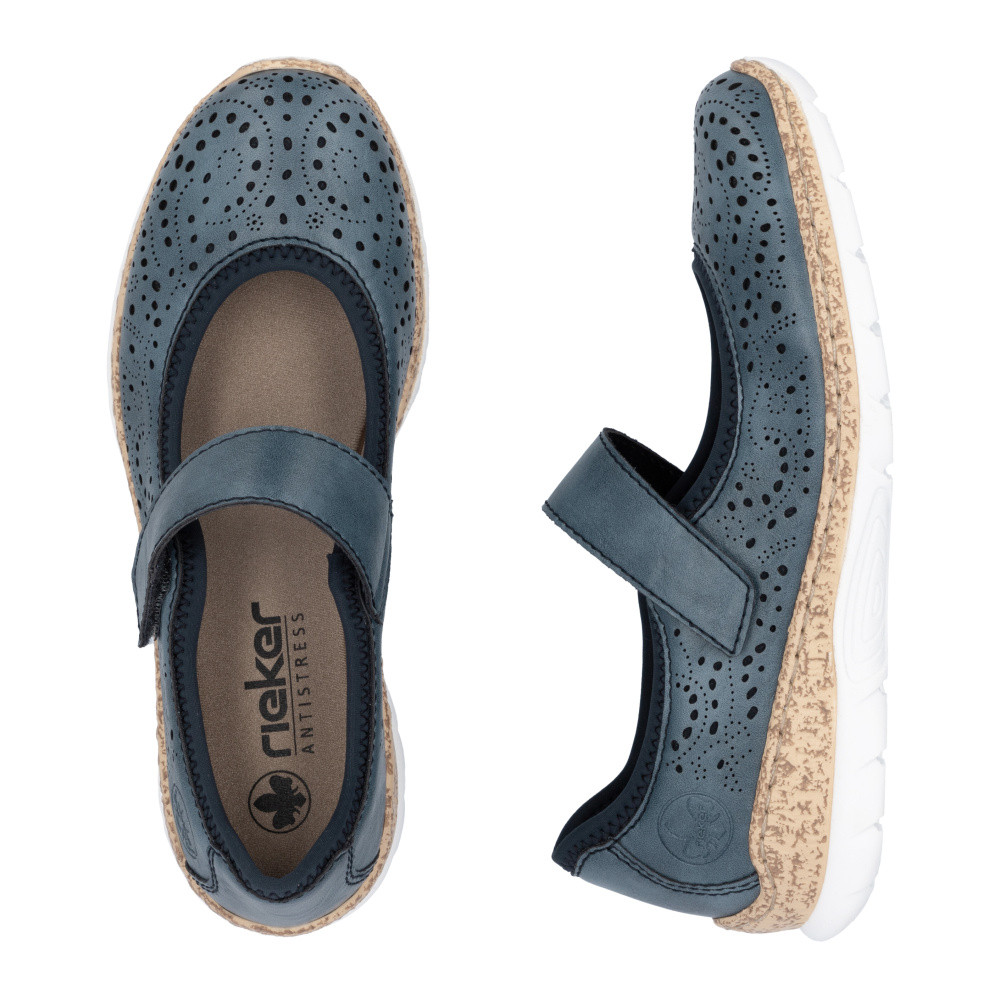 detail Dámske baleríny RIEKER N4299-14 modrá S5