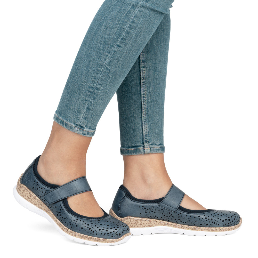 detail Dámske baleríny RIEKER N4299-14 modrá S5