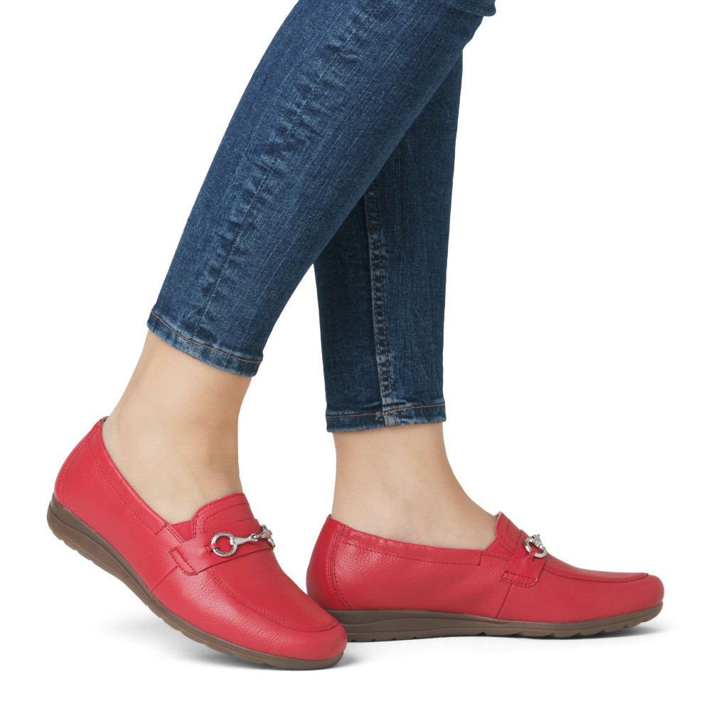 detail Dámské mokasíny RIEKER L9354-33 červená S5