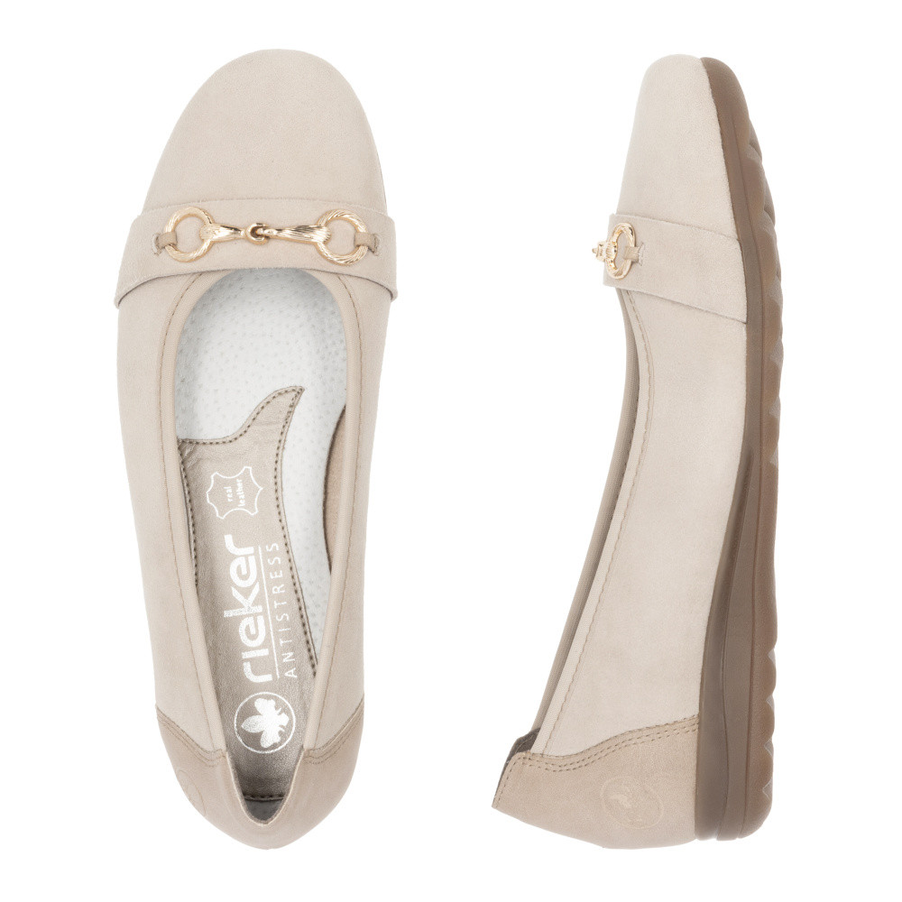 detail Dámske baleríny RIEKER L9360-60 béžová S5