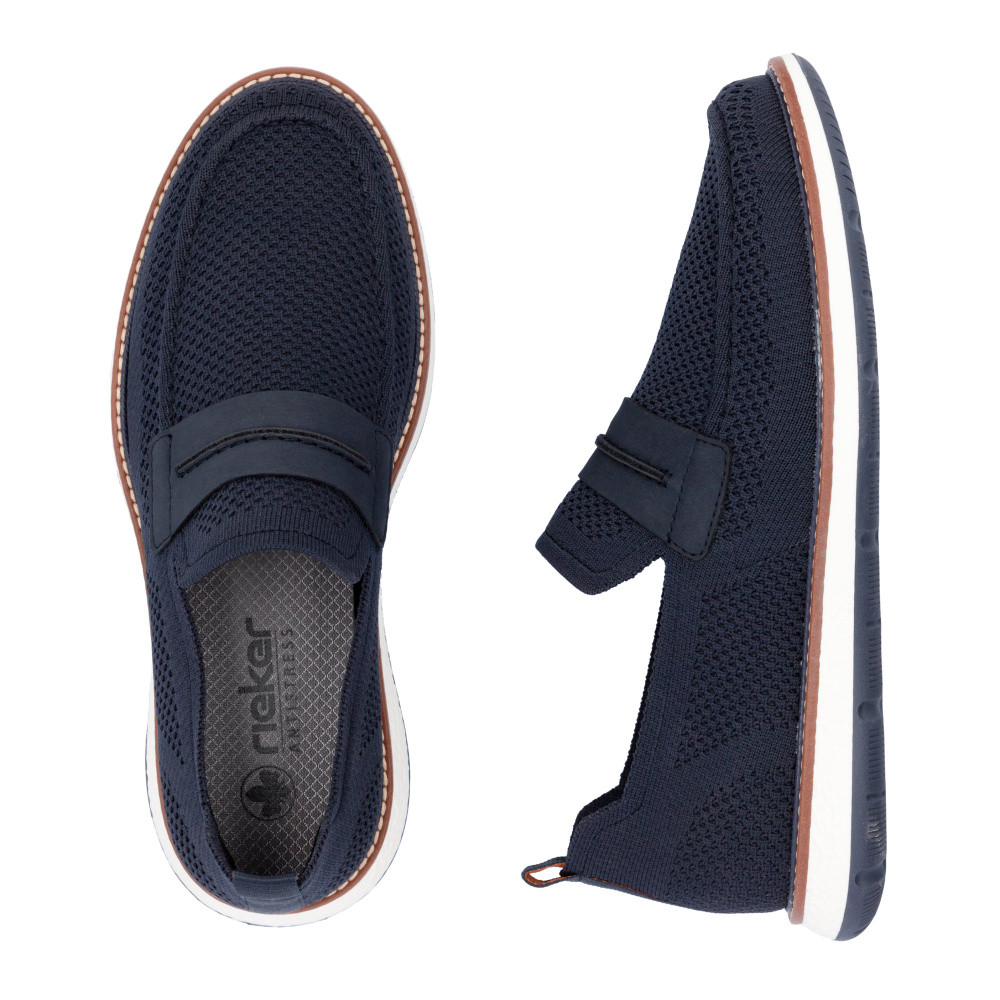 detail Pánské mokasíny RIEKER 04451-14 modrá S5