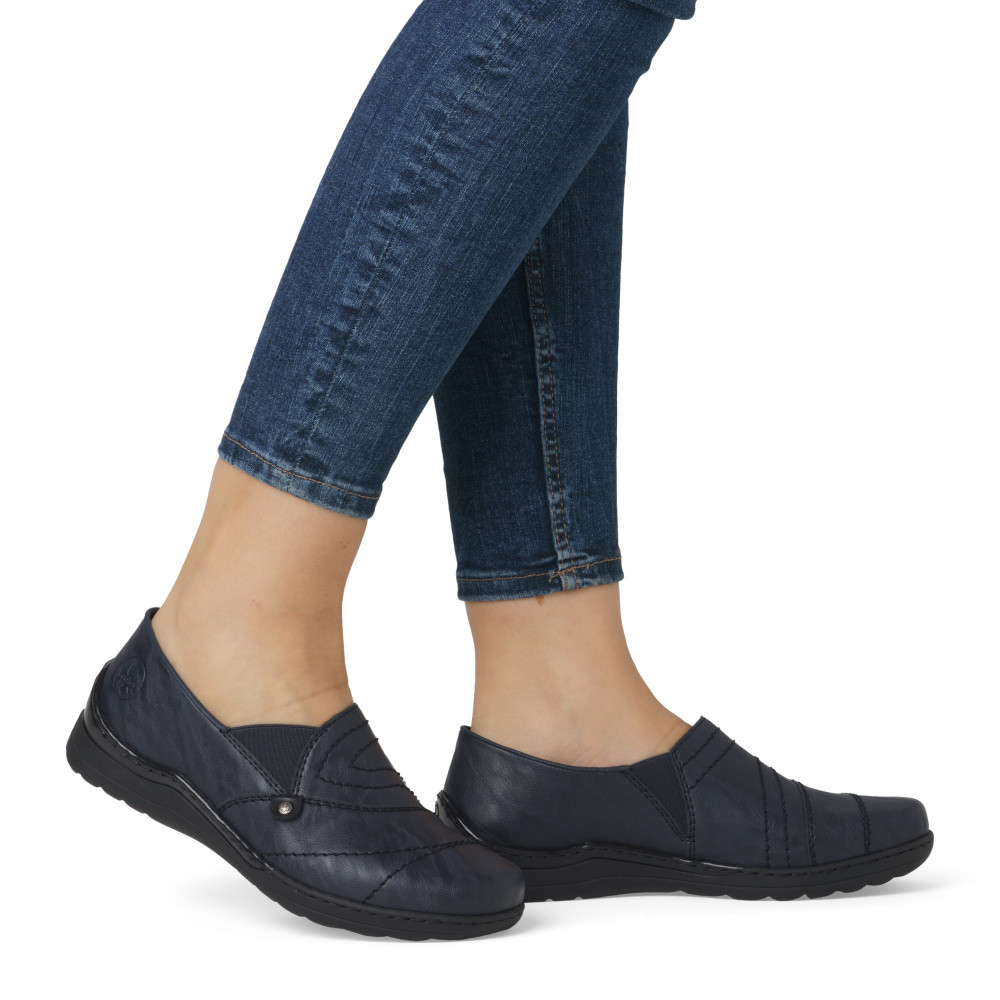 detail Dámské mokasíny RIEKER 48961-14 modrá S5