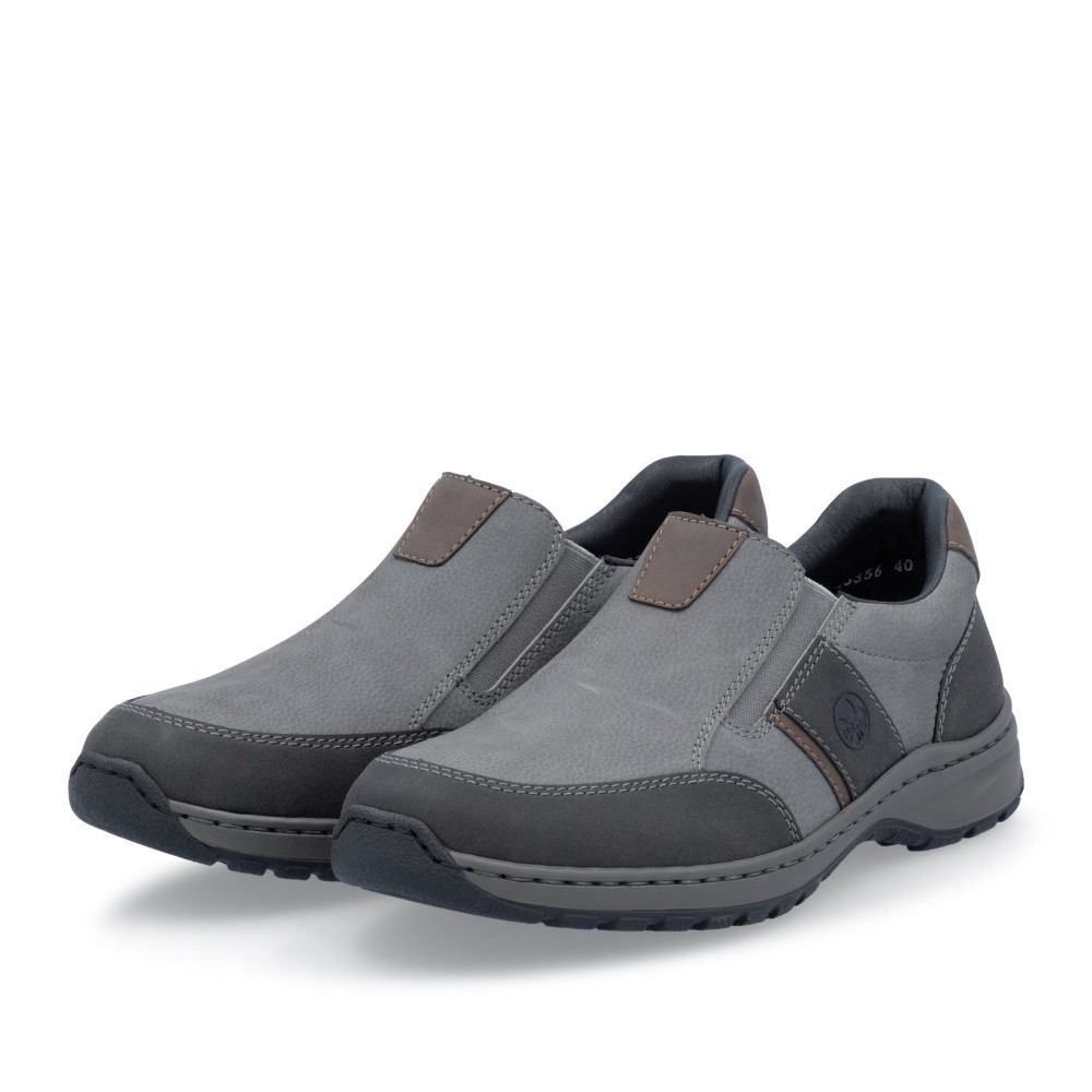 detail Pánske mokasíny RIEKER 03356-40 sivá S5