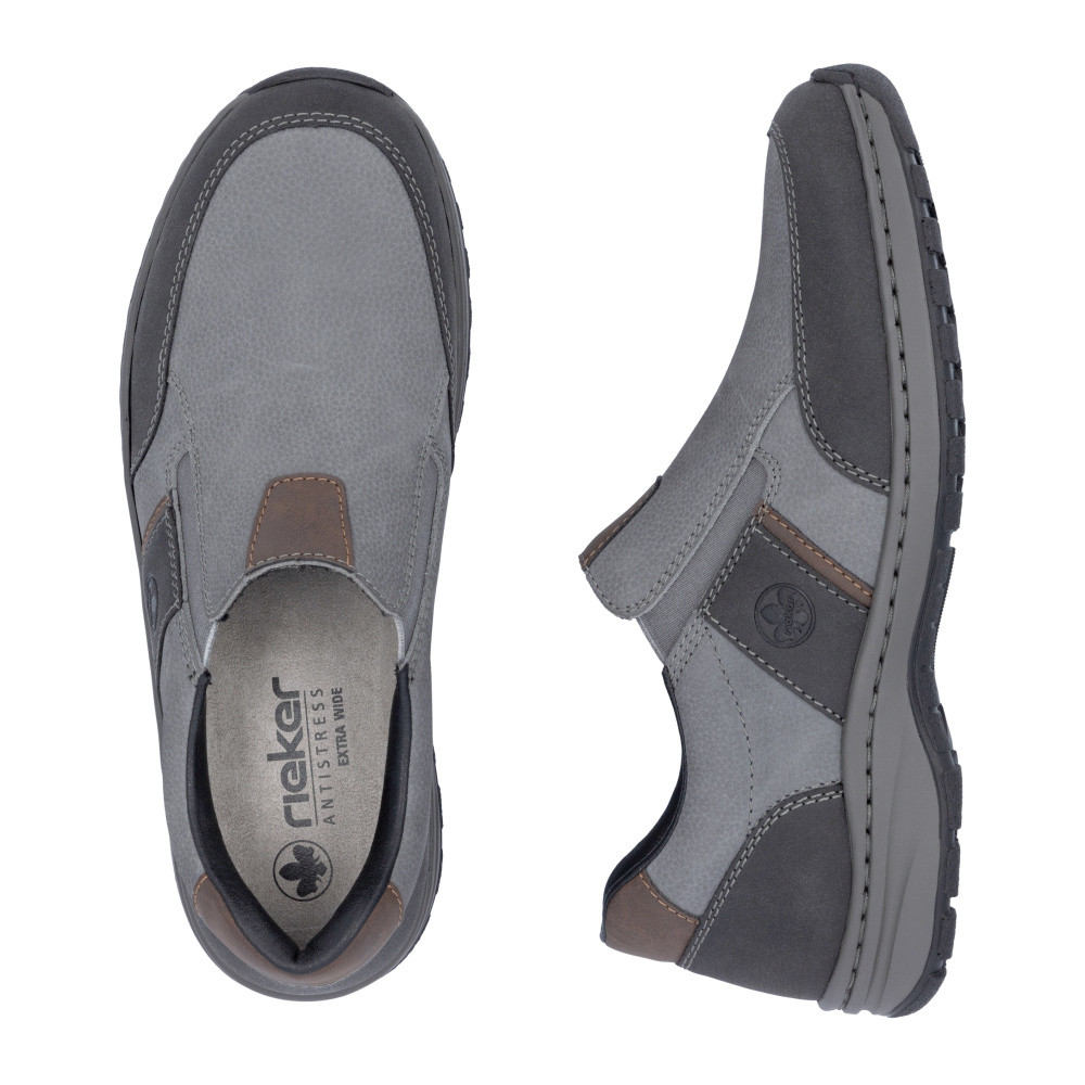 detail Pánske mokasíny RIEKER 03356-40 sivá S5