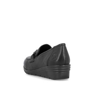 Mocassins Rieker Femme L5361 - Chaussures Confortables Noir - Semelle Intérieure Picots Vivifiante