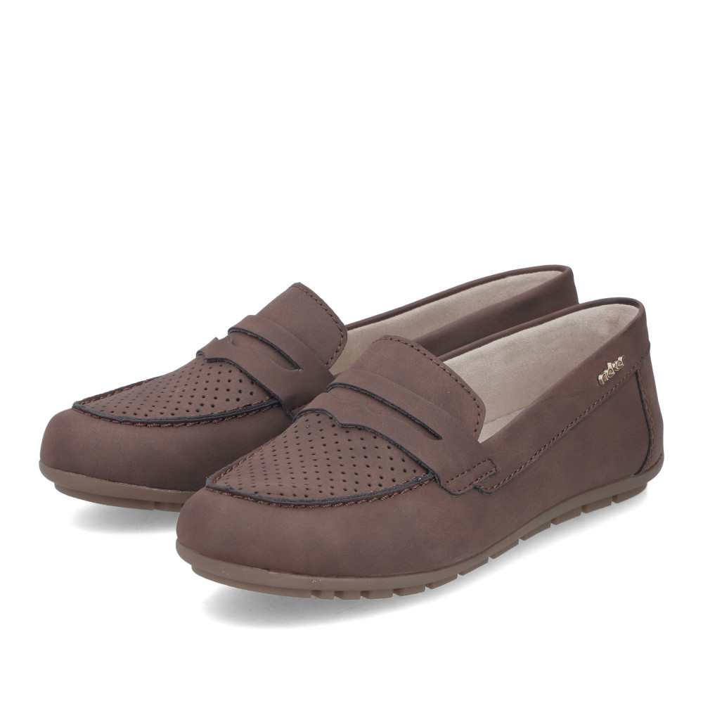 detail Dámské mokasíny RIEKER 43862-24 hnědá S6