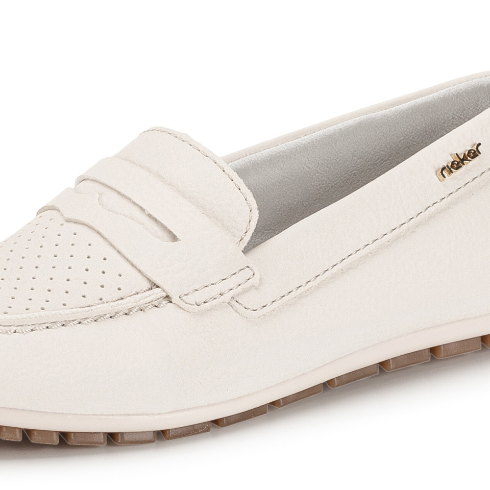 detail Dámské mokasíny RIEKER 43862-80 bílá S6